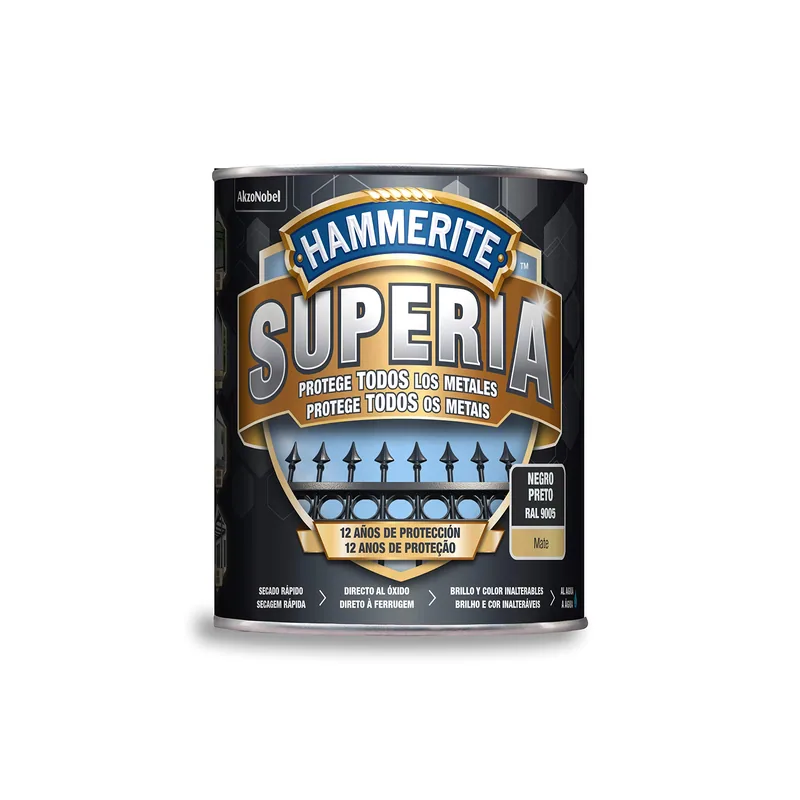 Hammerite Superia Mate Negro 750 ml