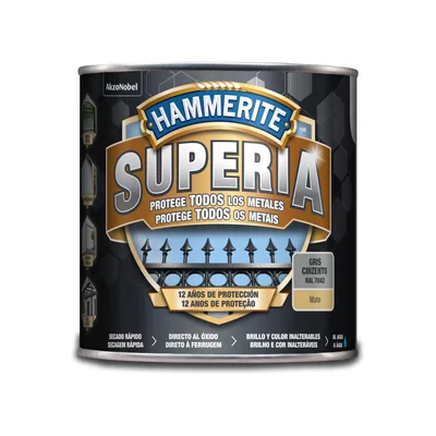 Hammerite Superia Esmalte antioxidante al agua Mate Gris 2,5 L