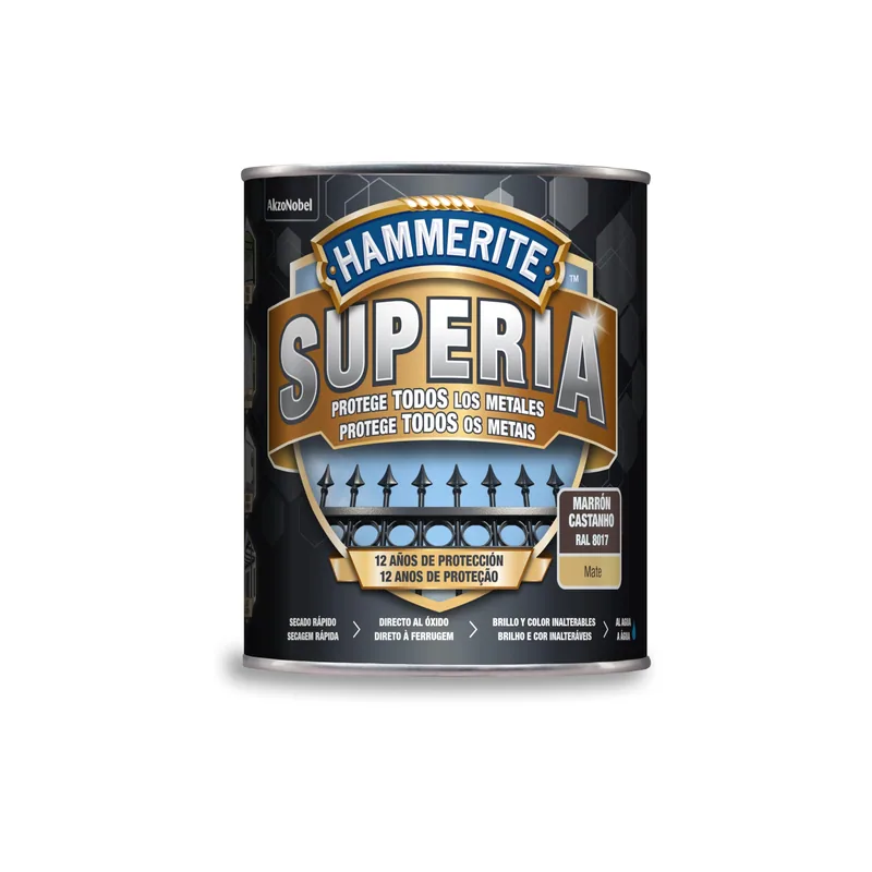 Hammerite Superia Esmalte antioxidante al agua Mate Marrón Oscuro 750 ml