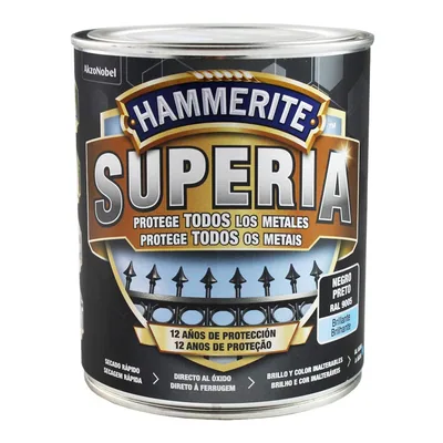 Hammerite Superia efecto forja liso negro 750 ml