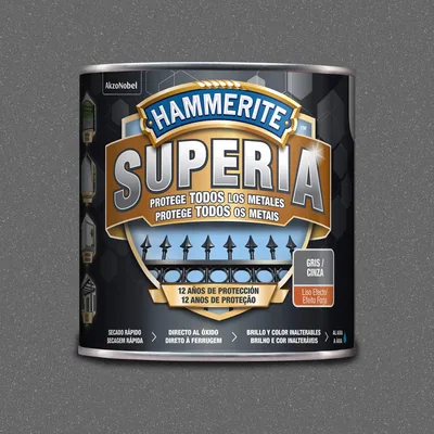 Hammerite Superia Esmalte antioxidante al agua Liso efecto Forja Gris 2,5 L
