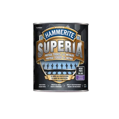 Hammerite Superia Esmalte antioxidante al agua Satinado Negro 750 ml