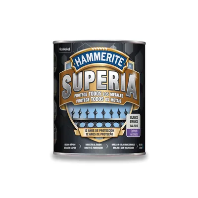 Hammerite Superia Esmalte antioxidante al agua Satinado Blanco 750 ml