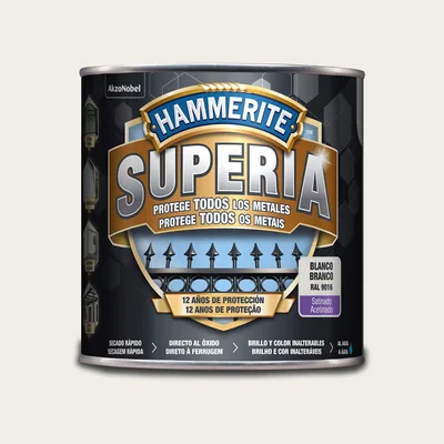 Hammerite Superia Esmalte antioxidante al agua Satinado Blanco 2.5 L