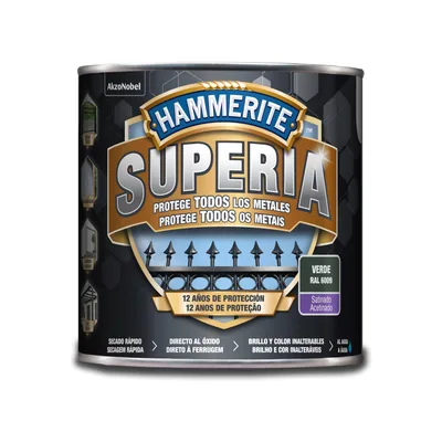 Hammerite Superia Esmalte antioxidante al agua Satinado Verde 2,5 L