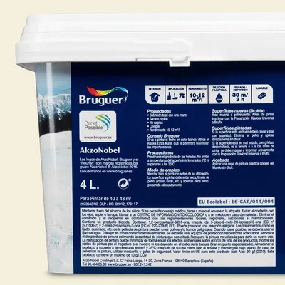 Bruguer Pintura plástica Colores Mundo Alaska blanco interior 4 l – foto 1