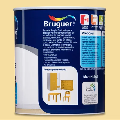 Bruguer Acrylic Multisuperficie satinado marfil claro 750 ml – foto 2