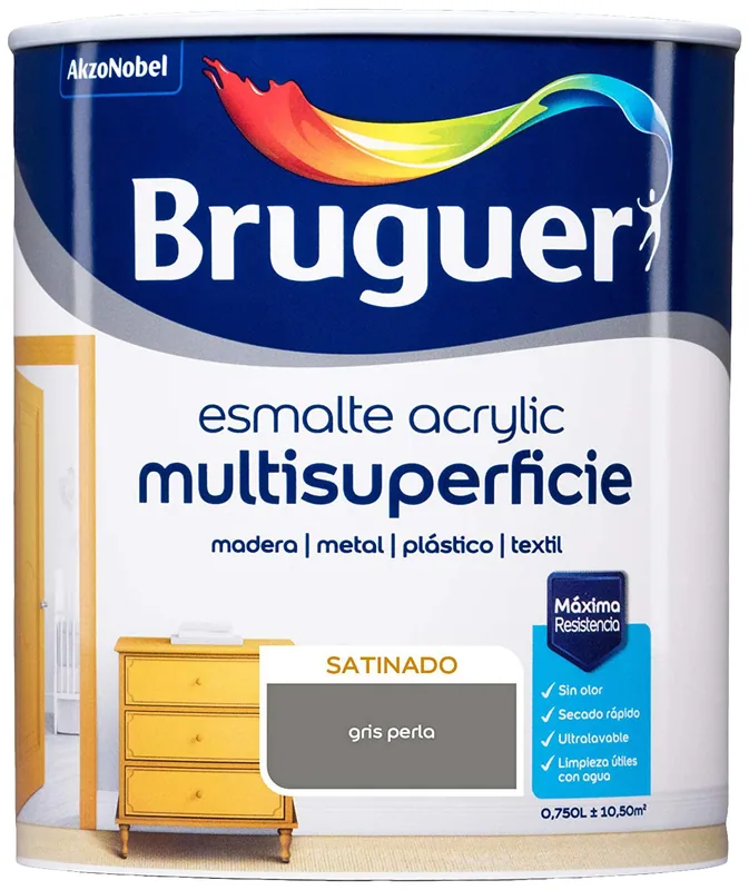 Bruguer Acrylic Multisuperficie satinado gris perla 750 ml