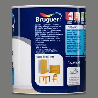Bruguer Acrylic Multisuperficie satinado gris perla 750 ml – foto 3
