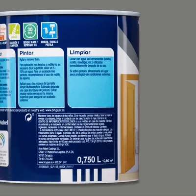 Bruguer Acrylic Multisuperficie satinado gris perla 750 ml – foto 8