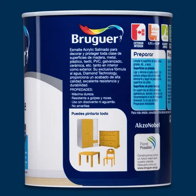 Bruguer Acrylic Multisuperficie satinado azul cantábrico 750 ml – foto 2