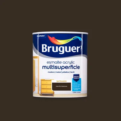 Bruguer Acrylic Multisuperficie satinado marrón toscana 750 ml – foto 3