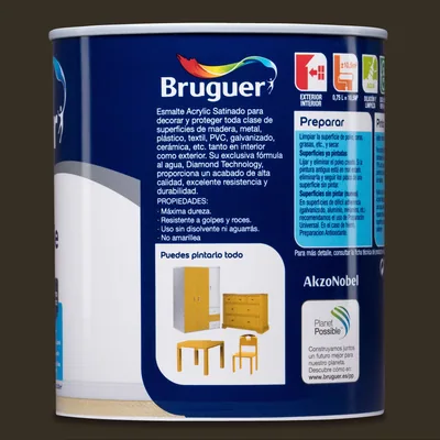 Bruguer Acrylic Multisuperficie satinado marrón toscana 750 ml – foto 2