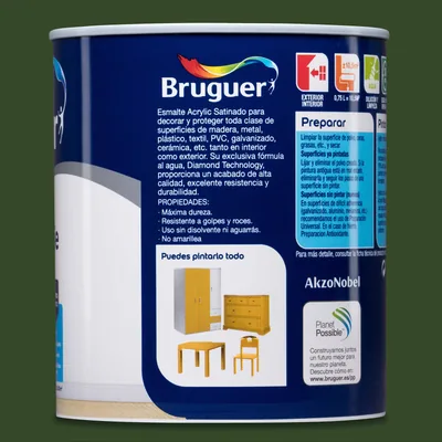 Bruguer Acrylic Multisuperficie satinado verde galicia 750 ml – foto 2