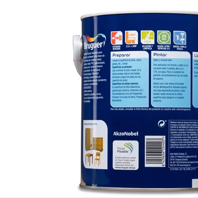 Bruguer Acrylic Multisuperficie satinado blanco permanente 2,5 l – foto 9