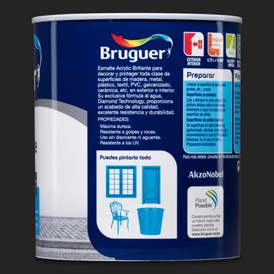 Bruguer Acrylic Multisuperficie brillante gris medio 750 ml – foto 7