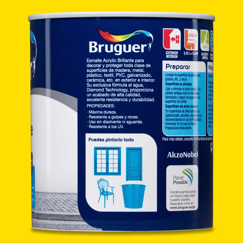 Bruguer Acrylic Multisuperficie brillante amarillo limón 750 ml