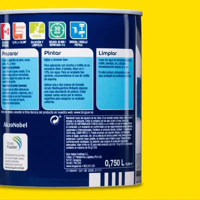 Bruguer Acrylic Multisuperficie brillante amarillo limón 750 ml – foto 3