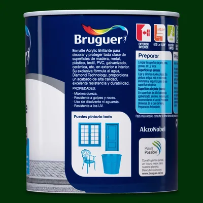 Bruguer Acrylic Multisuperficie brillante verde mayo 750 ml – foto 2