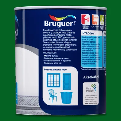 Bruguer Acrylic Multisuperficie brillante verde primavera 750 ml – foto 3