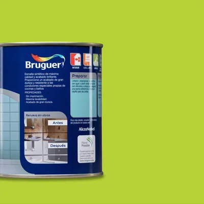 Bruguer Esmalte azulejos brillante verde pistacho 750 ml – foto 3