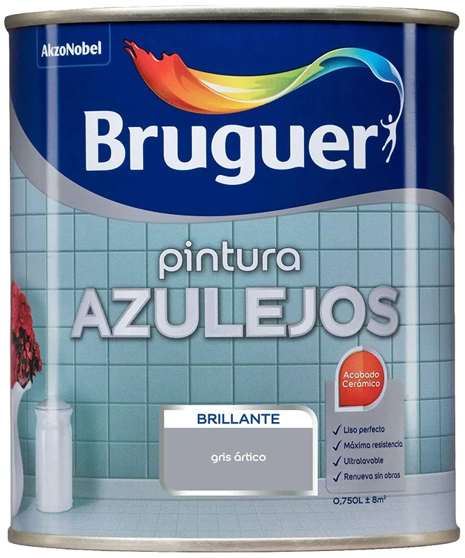 Bruguer Esmalte azulejos brillante gris ártico 750 ml