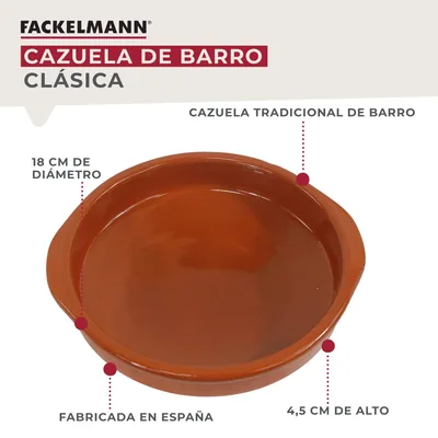Fackelmann Cazuela de Barro Tradicional 18 cm - pack de 4 unidades – foto 7