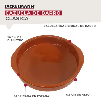 Fackelmann Cazuela de Barro Tradicional 28 cm - pack de 2 unidades – foto 7