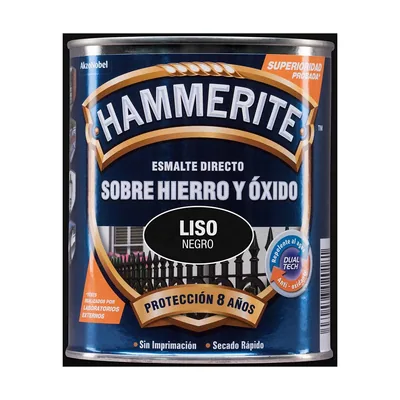 Hammerite Esmalte liso brillante negro 750 ml