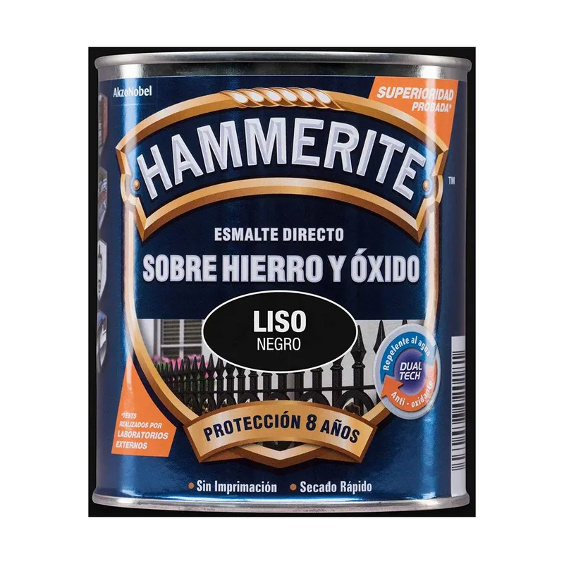 Hammerite Esmalte liso brillante negro 750 ml