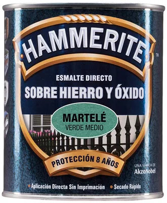 Hammerite Esmalte directo sobre hierro y óxido Martelé verde medio 750 ml