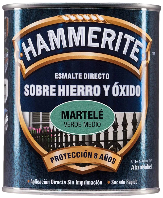 Hammerite Esmalte directo sobre hierro y óxido Martelé verde medio 750 ml