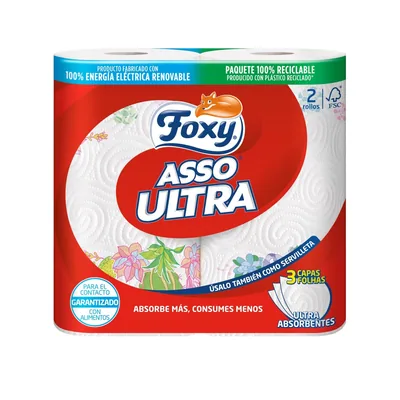 Foxy Asso Ultra papel de cocina 2 rollos (pack de 9)