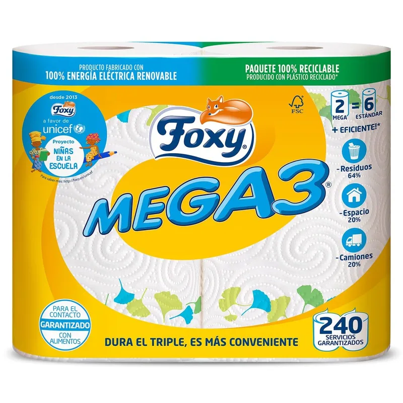 Foxy Mega3 papel de cocina 2 rollos