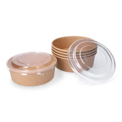 Best Products envase de cartón biodegradable redondo para ensalada con tapa (pack de 3)