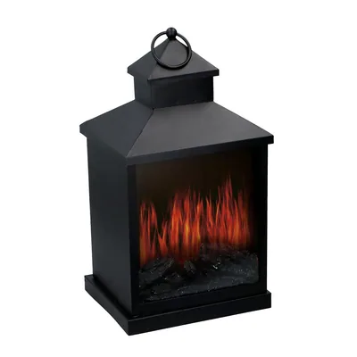 Grundig 71790 Farol efecto chimenea 3 LED metal 23x14x16 cm gris – foto 1