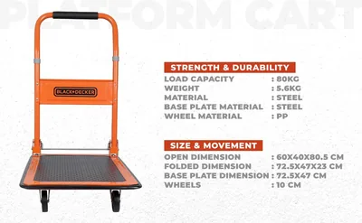 Black+Decker Plataforma con ruedas 80 kg – foto 4