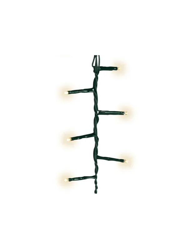 Lumineo 72262 Guirnalda LED parpadeante cable verde 11 m blanco cálido