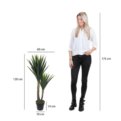 Mica Decorations Yucca de PVC con maceta 120x60cm – foto 8