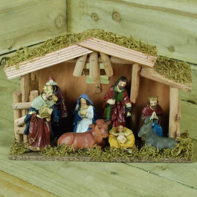 Kaemingk EDP 71982 Nacimiento belén 8 figuras 12 cm