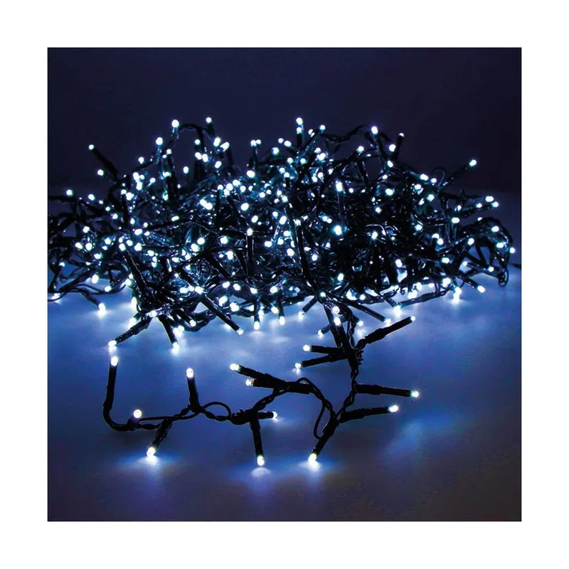 Lumineo Guirnalda LED Compact parpadeante azul 14M 500L cable verde