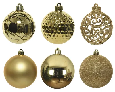 EDM Tubo de 37 bolas decorativas para árbol de Navidad, dorado – foto 3