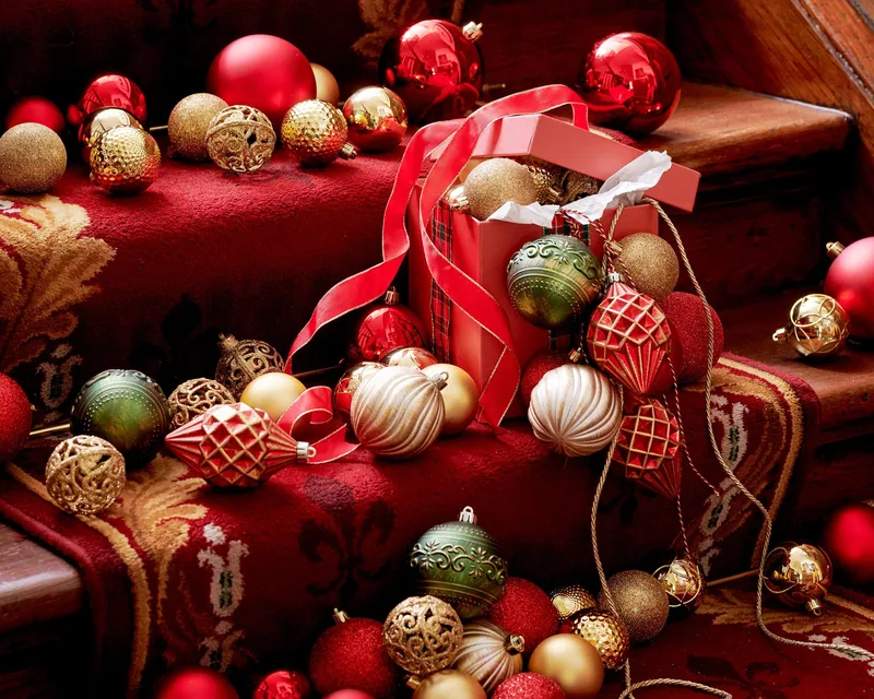 EDM Tubo de 37 bolas decorativas para árbol de Navidad, dorado