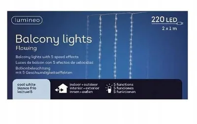 Lumineo 71256 Cortina LED balcón para exterior blanco 200x100 cm – foto 2