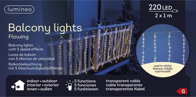 Lumineo 71257 Cortina LED para balcón exterior blanco 200x100 cm – foto 1