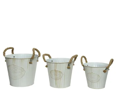 Decoris 83086 3 cubos de zinc con asa de cuerda – foto 2