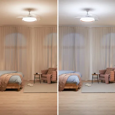 Philips Bliss ventilador de techo con luz LED 28W blanco y dorado – foto 6
