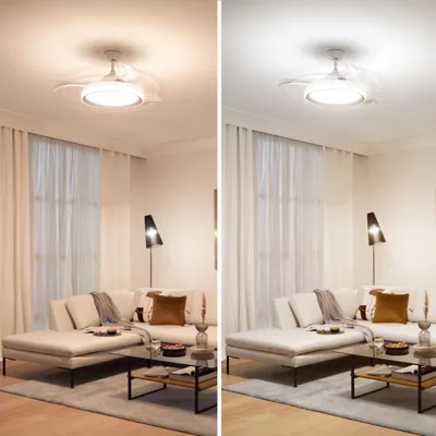 Philips Bliss ventilador de techo con luz LED 28W blanco y dorado – foto 7