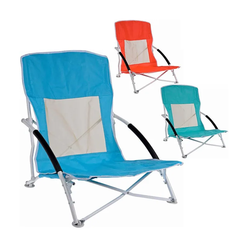 FER Silla de playa metálica plegable 60x55x64 cm colores surtidos