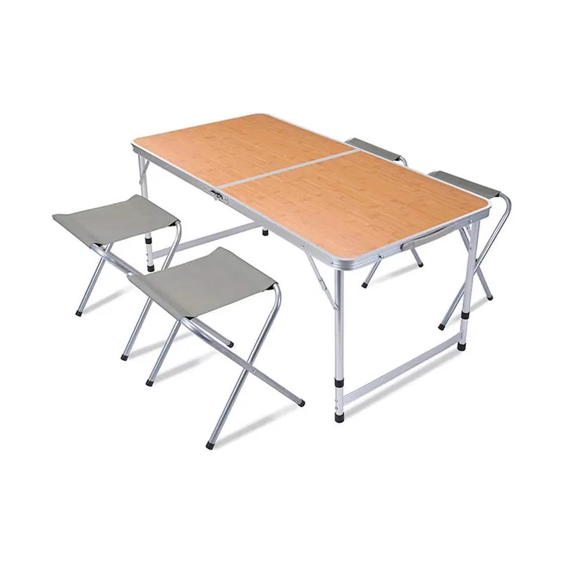 Koopman International Mesa de camping con 4 taburetes